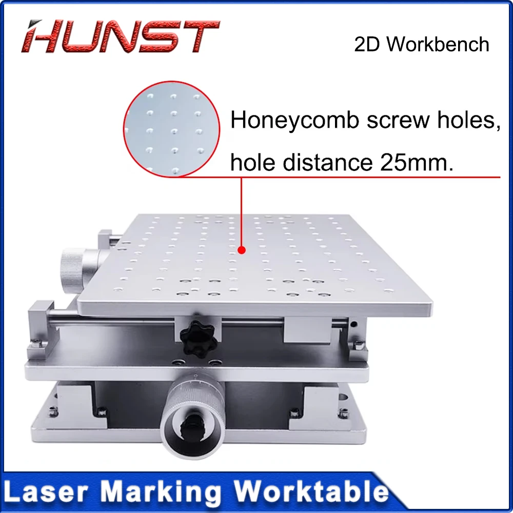 HUNST XY Table 2 Axis Aluminum Workbench Mobile Portable Cabinet Table for Laser Marking and Engraving Machine 210X150mm