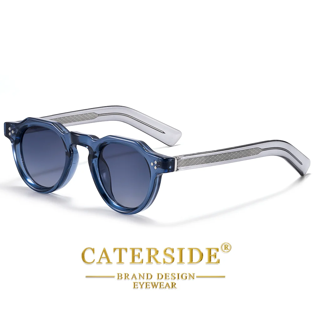 CATERSIDE Modische Runde Sonnenbrille für Damen und Herren, UV400-Schutz, kleiner Rahmen, Retro-Outdoor-Sonnenbrille zum Autofahren und Wandern – Detail 12