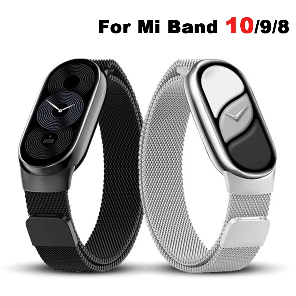 Magnetic Straps for mi band 10 miband 10 nfc Watch accessories Stainless Steel belt correa bracelet for Xiaomi mi band 10 bands