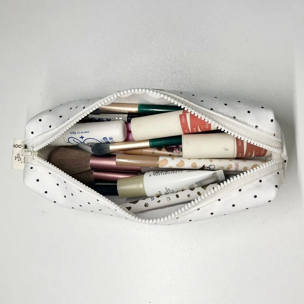 Kawaii Miffy Cute Pencil Case Cartoon Rabbit Simple Style Polka Dot Portable Stationery Storage Bag Girl Gift - Image 5
