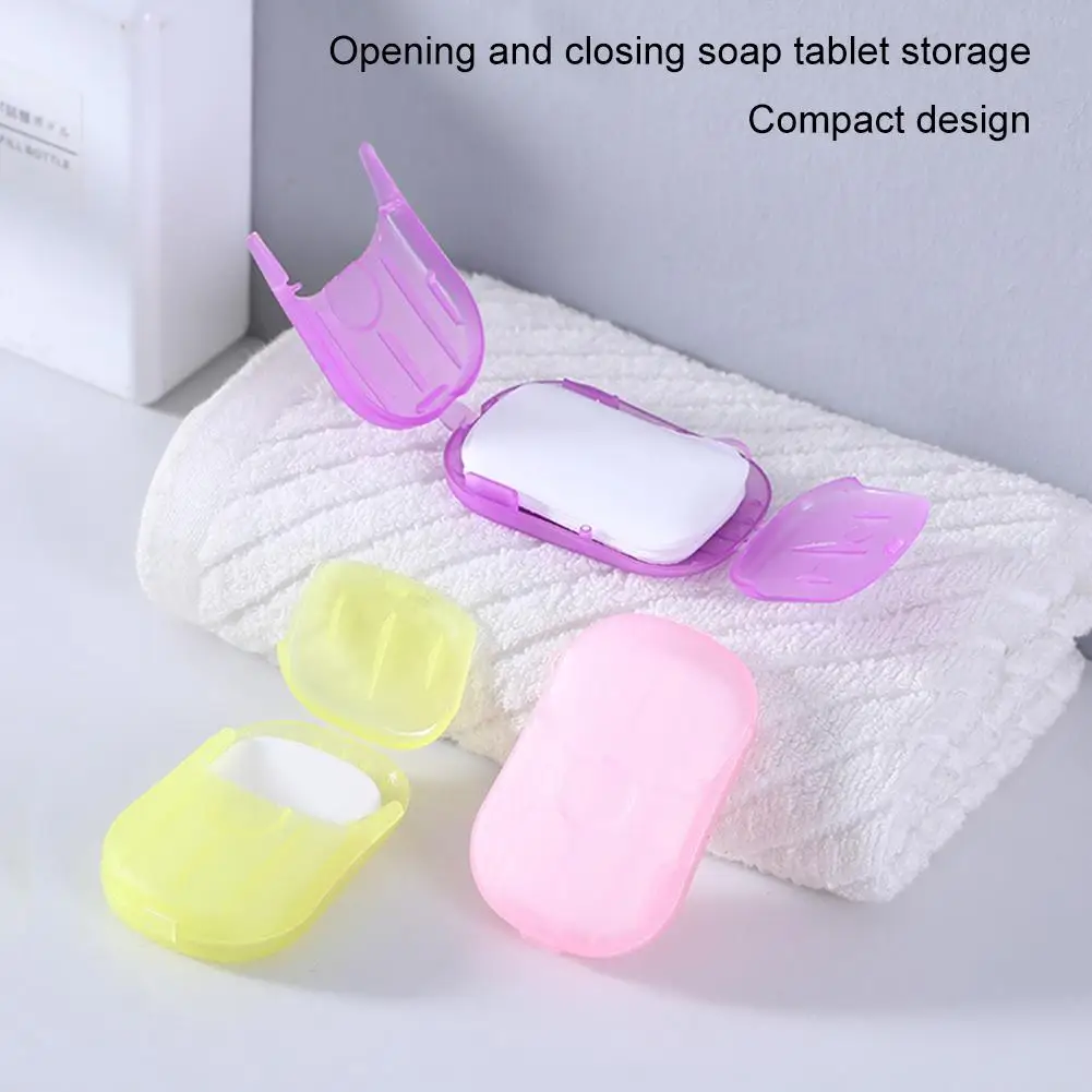 صفائح صابون للسفر، 20 قطعة من أوراق صابون التنظيف اليدوي المحمولة، صابون بحجم الجيب قابل للذوبان للتخييم والخارج #4