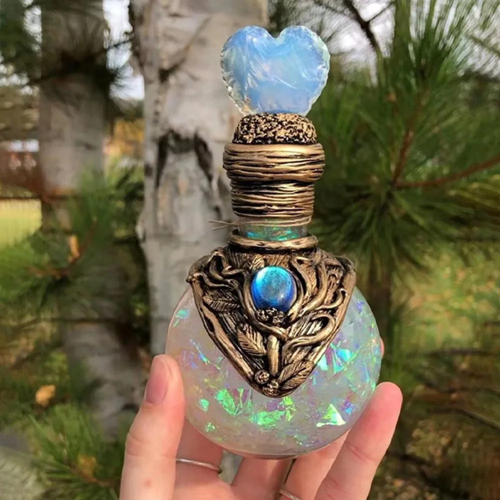

Moon Magic Potion Bottle Cute Mini Resin Bottles Mermaid Aura Desktop Ornament Elves Treasure Antidote Bottle Home Decor Gift