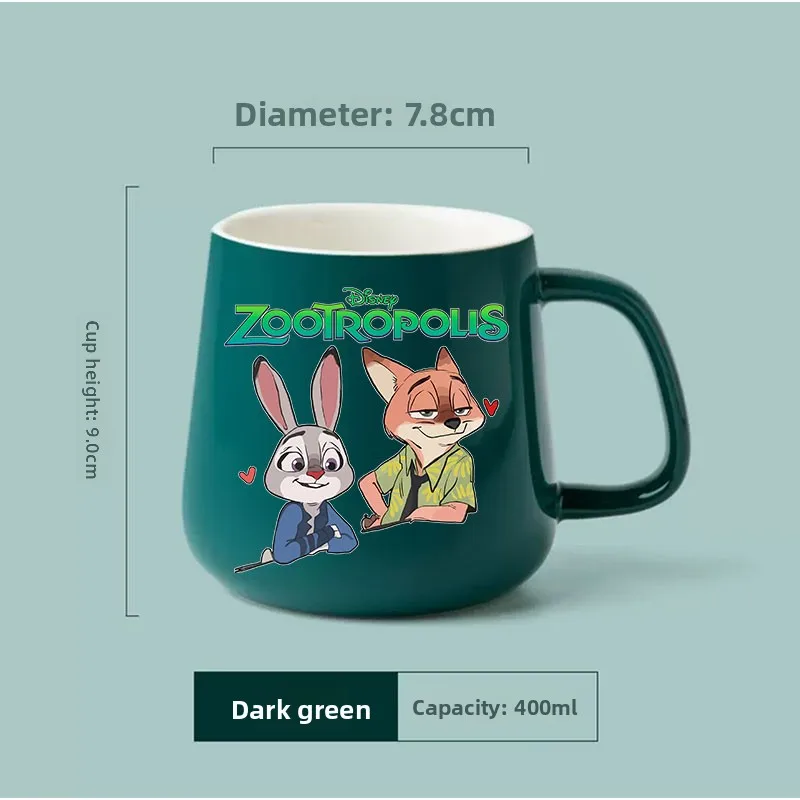 400 مللي ديزني Zootopia أكواب السيراميك أكواب القهوة زوجين كوب الشاي بالحليب الحديثة أسلوب بسيط دقيق الشوفان الإفطار القدح درينكوير المطبخ #3