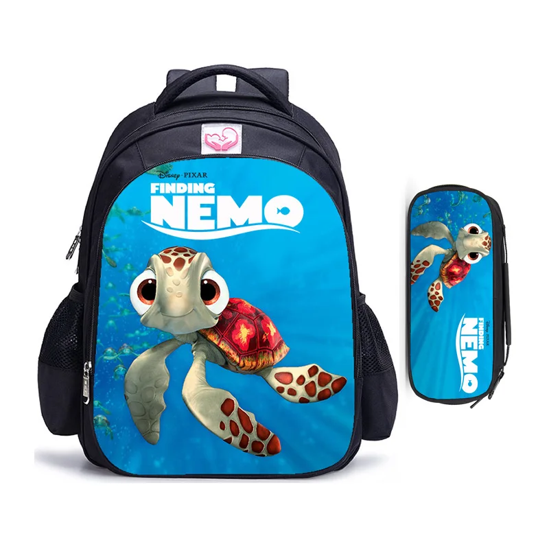 Disney Finding Nemo-Mochila ortopédica para niños y niñas, morral escolar de dibujos animados, 16 pulgadas