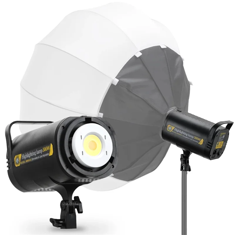 Lampu Video LED 300W 5700K, lampu fotografi terus menerus dapat diredupkan, lampu siang Studio foto untuk cahaya pengisi Video Youtube