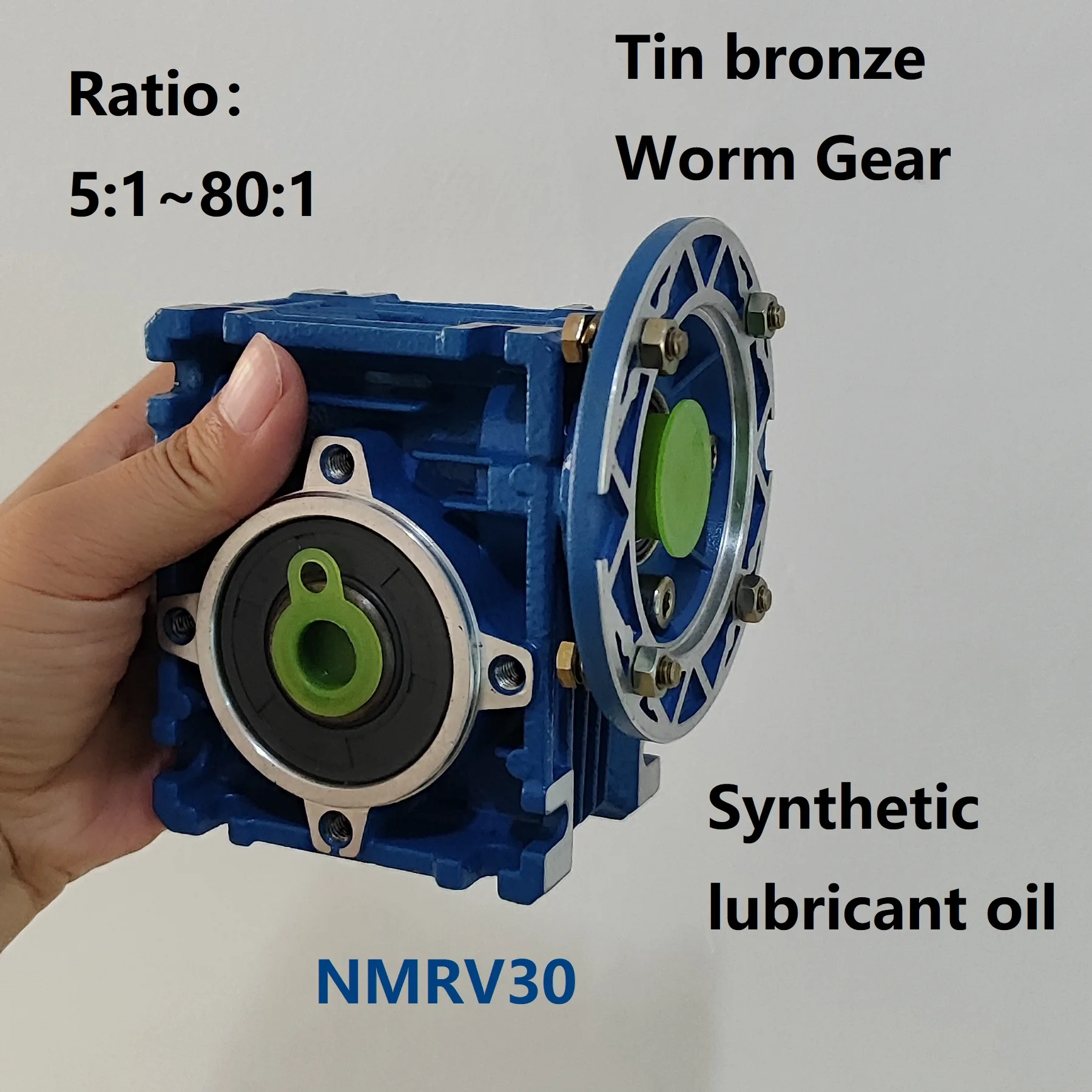 

CYAutoman Worm Gearbox Worm Gear Box NMRV30 Output 14mm Input 9/11mm Synthetic oil+Tin bronze worm gear-Free Maintenance