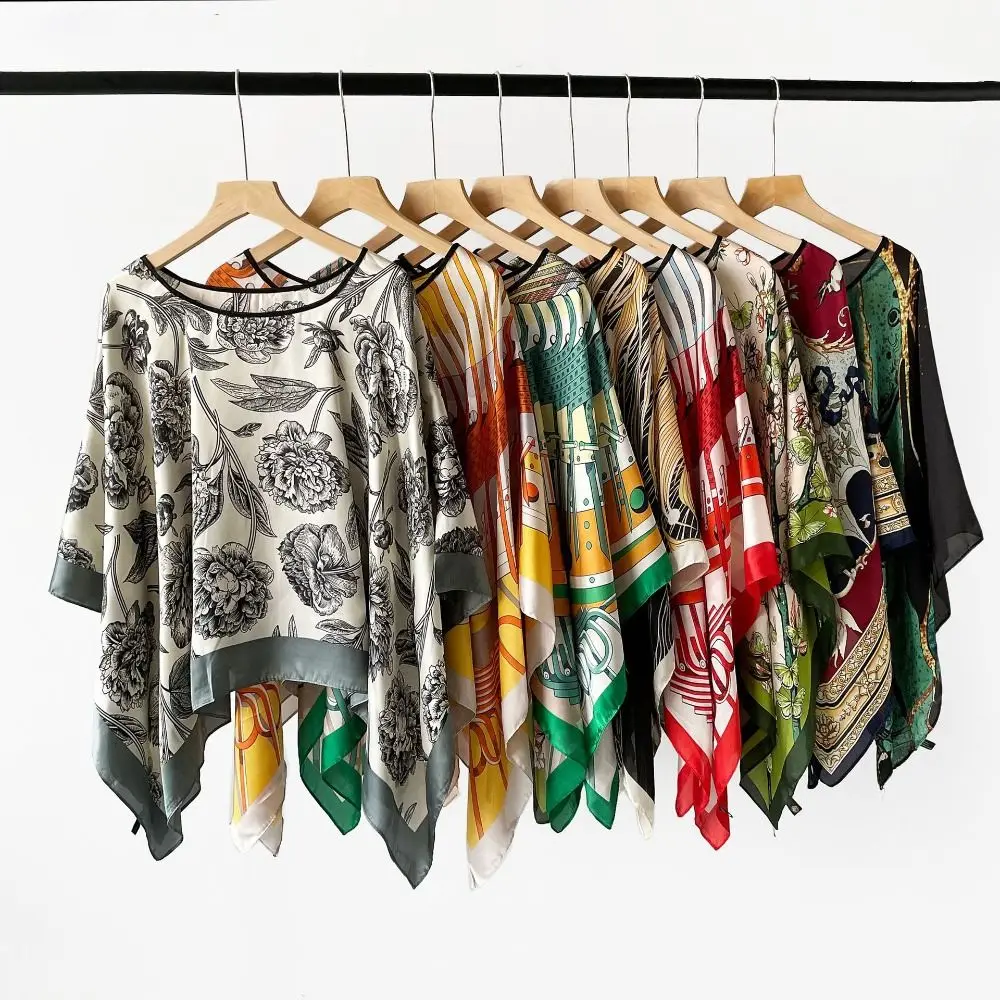 แฟชั่น 110x110 ซม.ผ้าพันคอผ้าไหมแบรนด์หรู Designer ผู้หญิงขนาดใหญ่ผ้าเช็ดหน้าพิมพ์ฮิญาบผ้าคลุมไหล่