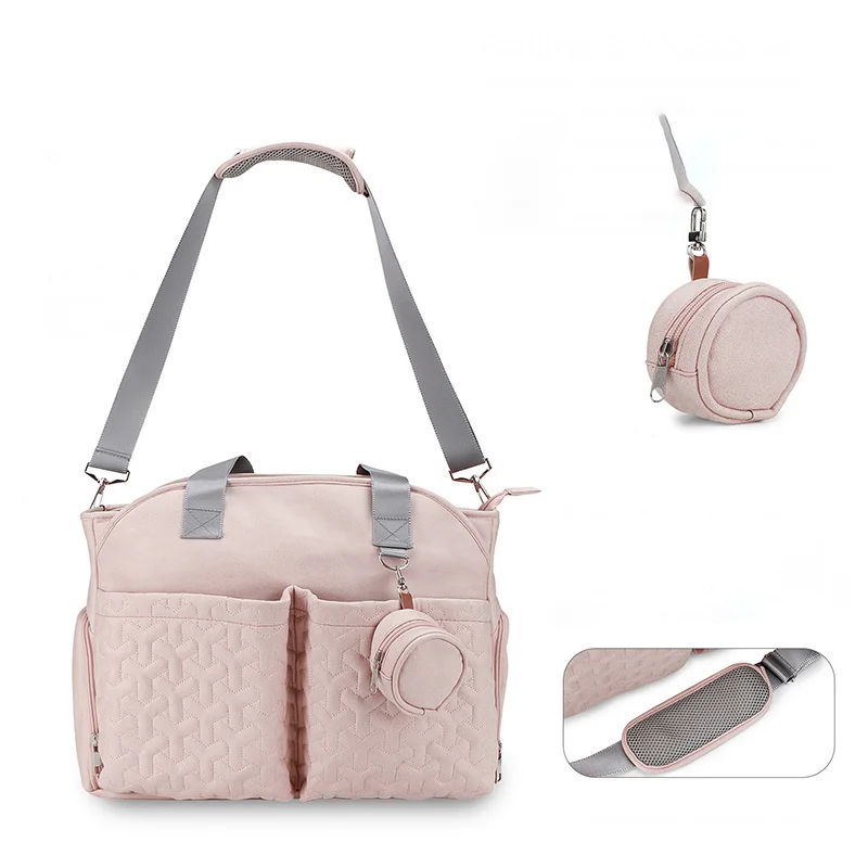 Multifunctional Mommy Bag Breast Pump Bag One Shoulder Portable Mommy Bag with Pacifier Bag Large Capacity Mother and Baby Trave