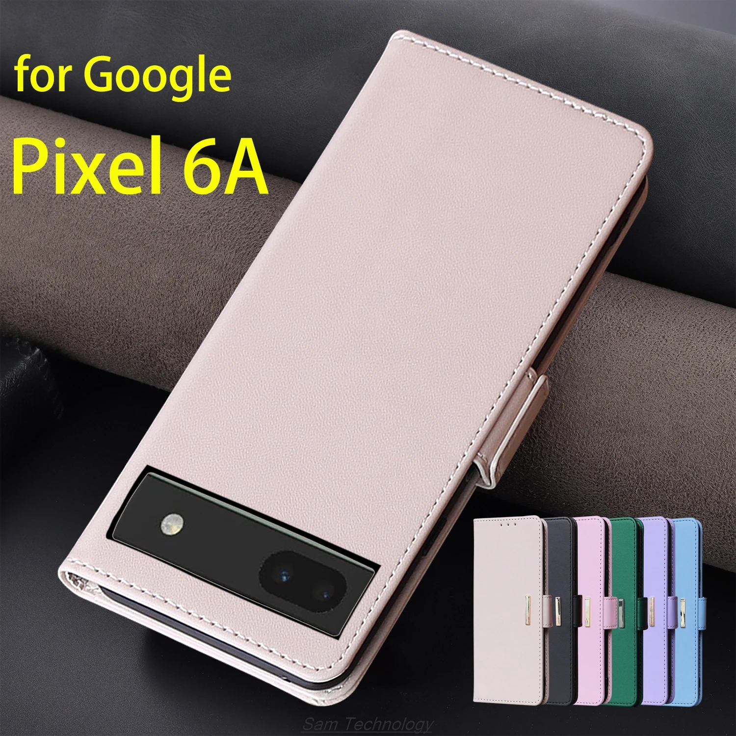 

Кожаный чехол с магнитной пряжкой для Google Pixel 6A, кошелек с RFID-блокировкой, откидная крышка, женский простой чехол Capa Fundas Coque