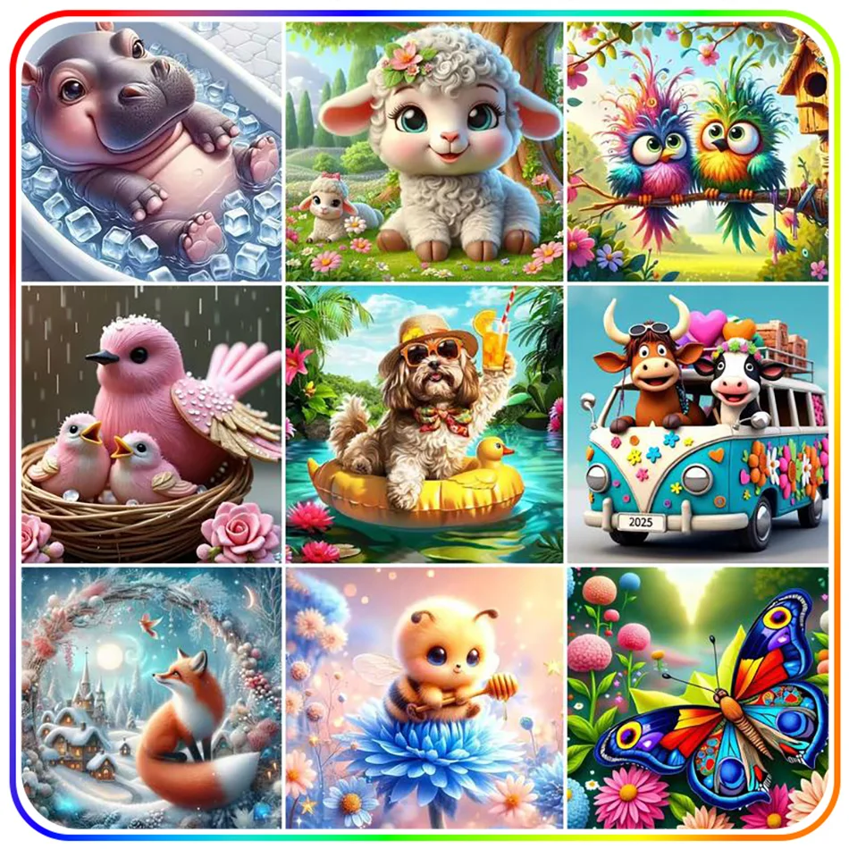

SDOYUNO Diamond Painting 5D Diamond Pictures animals Embroidery Diamond Mosaic Paintings Set Cross Stitch Kits Drill Home Decor