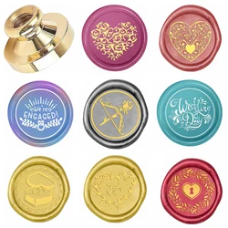 Wedding Valentine's Day Series Wax Seal Stamp Ring Heart pattern Sealing Wax Stamp 25mm Removable Brass Head for Envelope Card