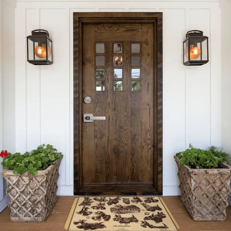 Vintage Scottie Dog Front Door Floor Entrance Mat Scottish Terrier Kitchen Bath Doormat Living Room Carpet Rug Toilet Footpad