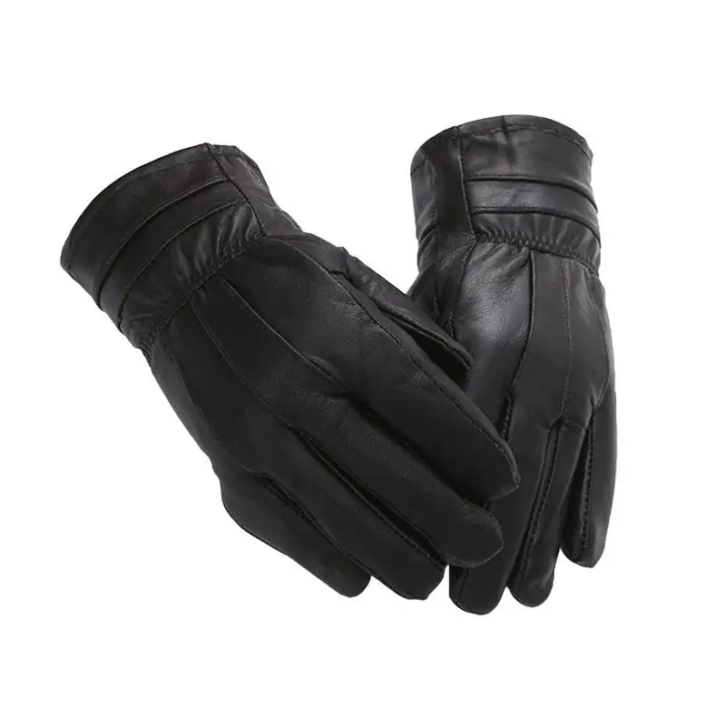 

Leather Gloves Winter Outdoor Cycling Gloves Thermal Ski Gloves Windproof Cold-resistant Motorcycle Gloves Riding Gloves Mitten