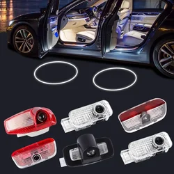 2Pcs LED Car Logo Door Lights Signal Lamp Accessories for Porsche Cayenne S Boxster cayman Macan Panamera S3 S4 911 718 997 GT