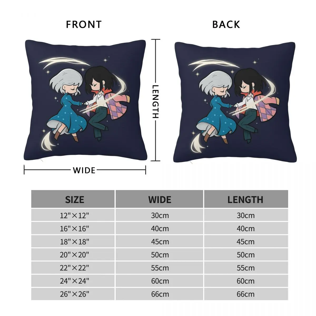 Sophie Hatter Square Pillowcase Polyester Linen Velvet Creative Zip Decor Bed Cushion Case 18
