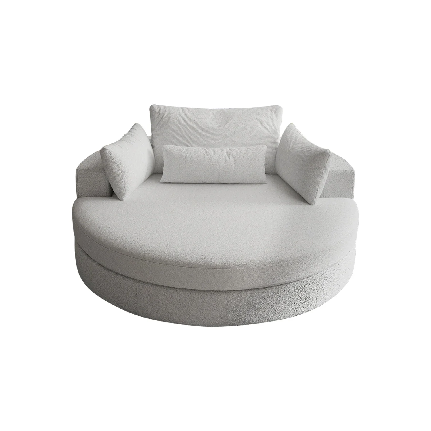 140cm Diameter Round Sofa Chair Luxury Compressed Sofa  Filling 5 Layer Foam Design Comfortable Round Sofa with Throw Pillows