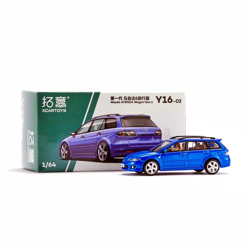 Diecast Original 1:64 Scale Mazda 6 Wagon Travel Version Simulation Alloy Model Display Collectible Gift Souvenir Decoration