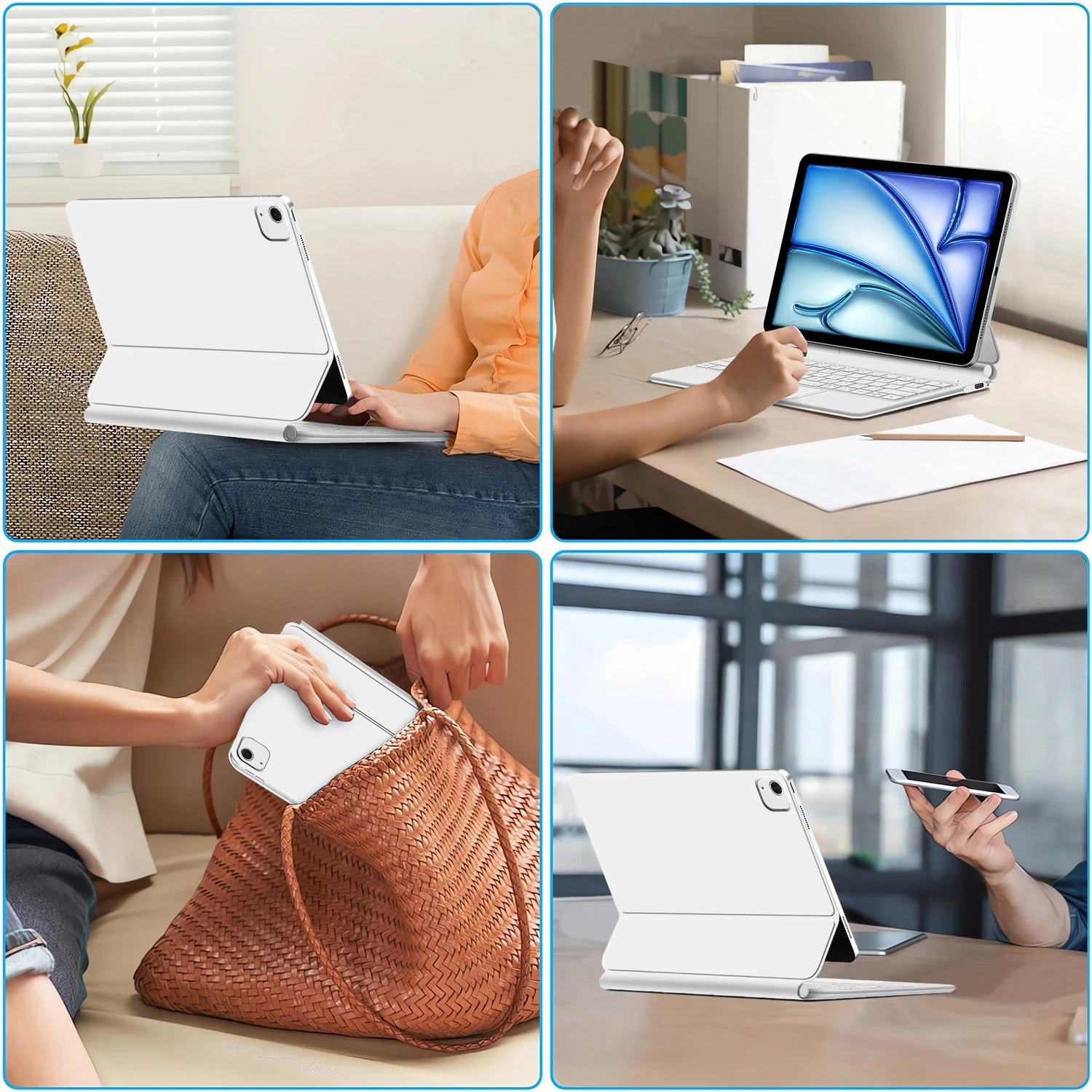 Pogo Pin Magic Keyboard Case for iPad Pro 13 11 inch M5 M4 M2 Air 4th 5th 6th 7th Gen Air 11 13