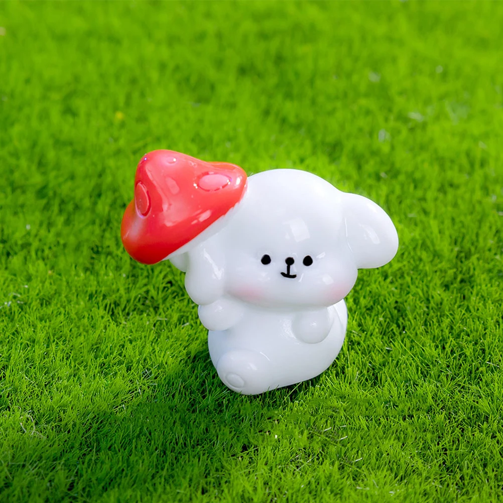 

7pcs Frog Mushroom Decoration Mini Figures Resin Statues Cartoon Ornaments Garden Tabletop Decor Animal Crafts