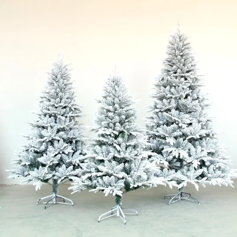 Artificial Christmas Tree PE+PVC Material Encrypted Snowflake White Flocking Spray Snowflake Holiday Decoration 1.2-2.4M