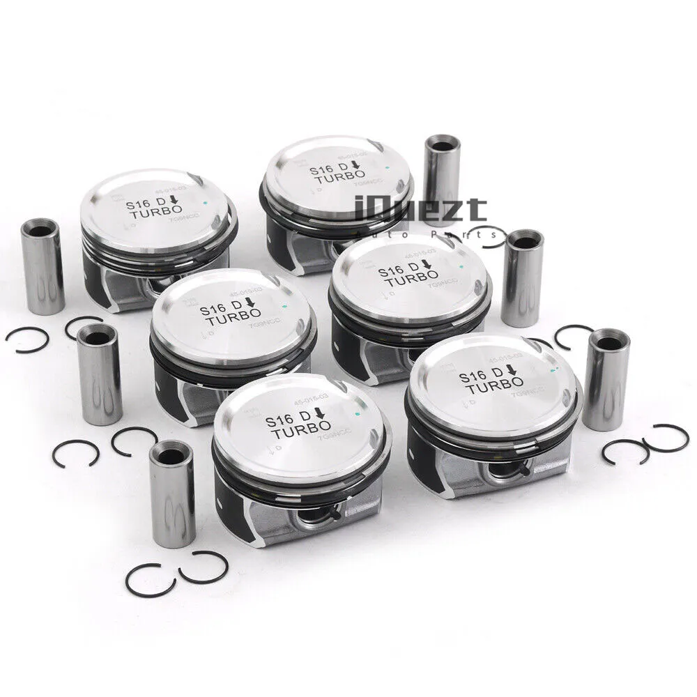 6pcs Pistons & Rings Set STD for Volvo S60 S80 V60 V70 XC60 XC70 3.0 T6 2953CC B6304T 30750892 Bore Φ82.00mm