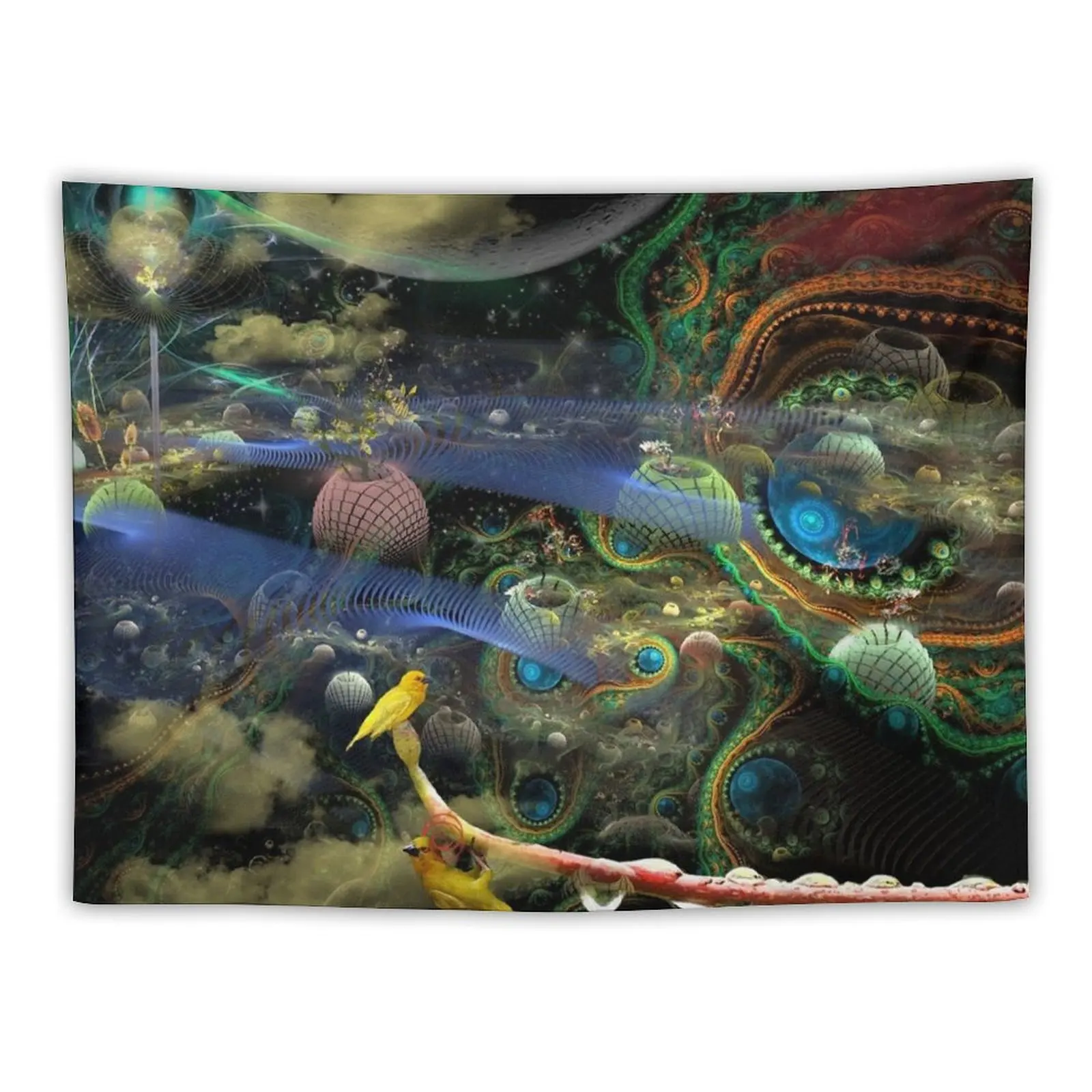 The History of the Bioluminoidal Fractalization Process Tapestry Room Ornaments Room Decor Outdoor Decoration Tapestry