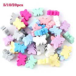 5/10/20PCS Silicone Butterfly Beads Loose Focal Beads For Jewelry Making DIY Beaded Pen Bracelet Necklace Keychain Accessories