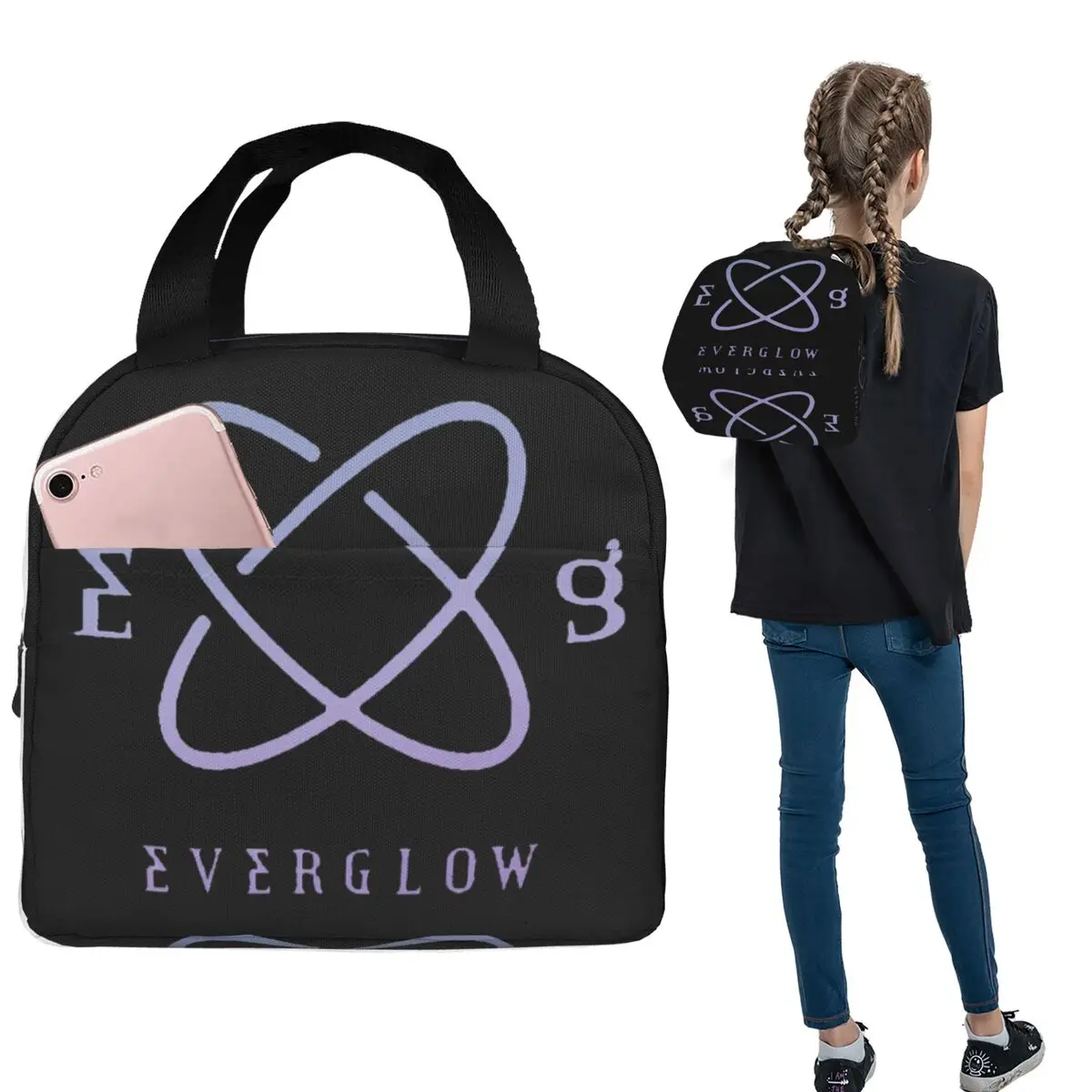 

Термосумка для обедов Everglow с логотипом для женщин и детей, портативный контейнер для еды, термосумка-тоут