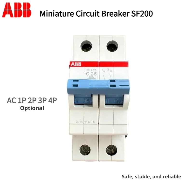 قاطع دائرة مصغر ABB SF200، AC 1P 2P 3P 4P، قاطع دائرة ضربة مغناطيسي منزلي، مفتاح نقل تلقائي ABB