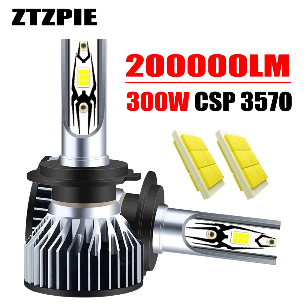 ZTZPIE Car Light 200000lm 300W LED  Headlight Bulbs H1 H7 H11 9005HB3 9006HB4 Spotlight 60 Core High-power Fog Light 12v