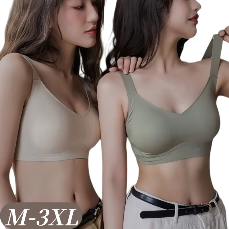Reggiseno Push Up Per Donna Reggiseno Con Tracolla Larga Top Intimo Senza Ferretto Reggiseni Imbottiti Rimovibili Lingerie Sexy Femminile Intimo Morbido-image