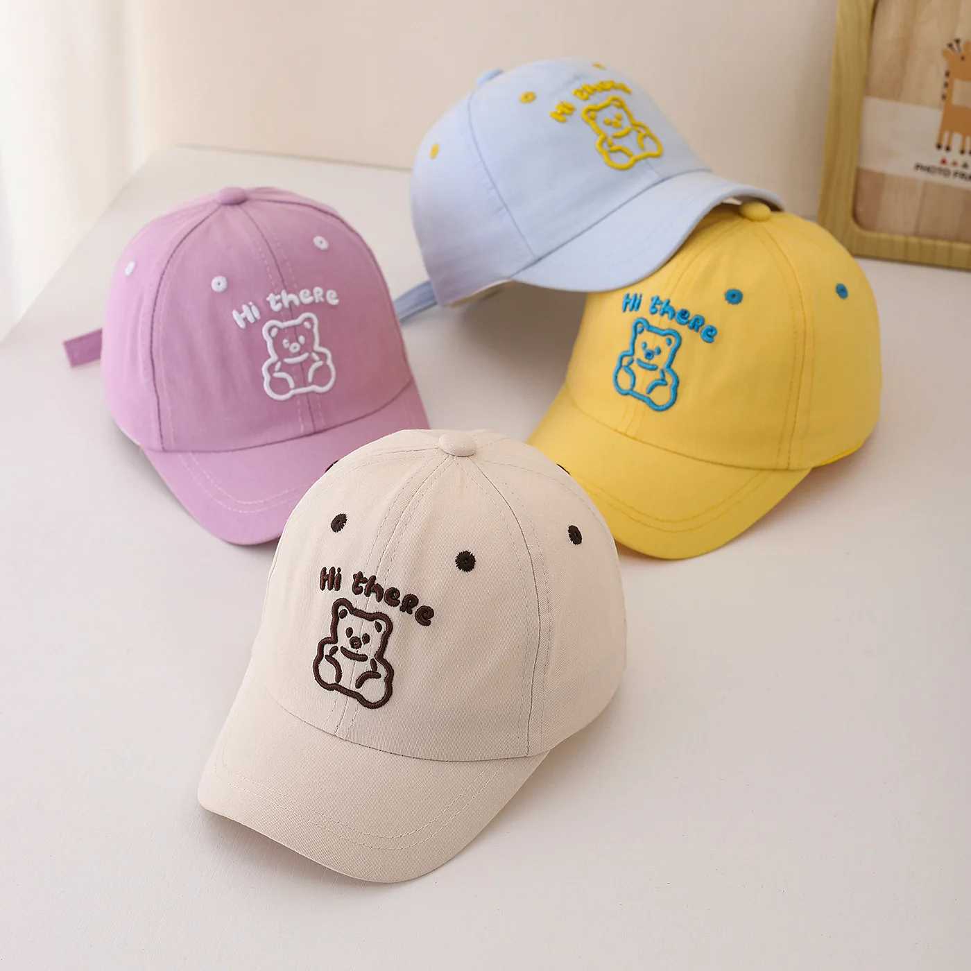 bone-de-beisebol-infantil-com-bordado-de-urso-estilo-fashion-com-letras-bone-de-aba-curva-color-block-para-criancas-viseira-protetora-solar