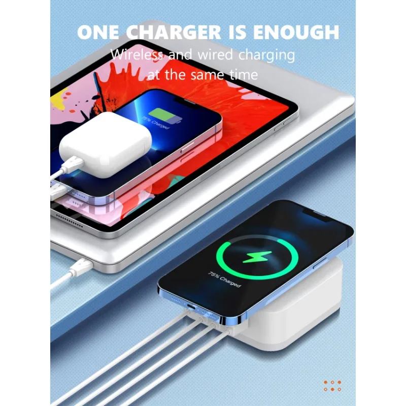 32W Desktop Cargadores 4 Ports QC3.0 PD USB Mobile Charger Adapter Wireless Portable Cell Phone Charger