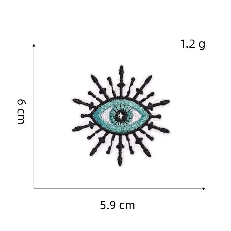 Patch de ferro Boho Mystical Eye de 3,5 polegadas, bordado de transferência de calor para bolsas, chapéus e jaquetas