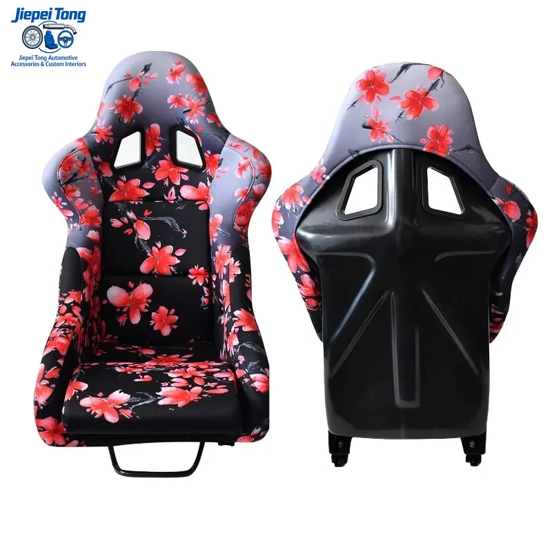 

Universal Pineapple Fabric Fiberglass Embroidered Logo Double Slide Racing Bucket Chair