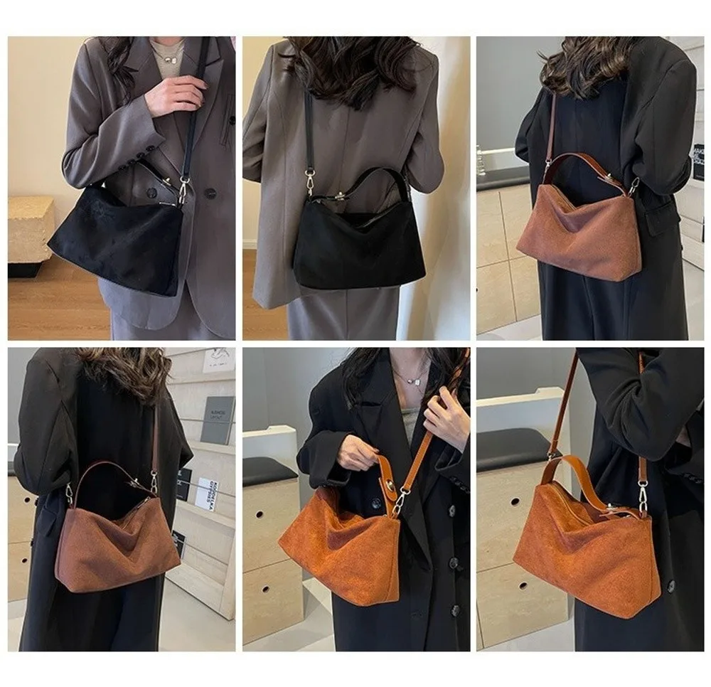 Neue einfarbige Unterarmtasche mit großem Fassungsvermögen, PU-Leder, Umhängetasche, Crossbody-Tasche für Damen – Detail 8