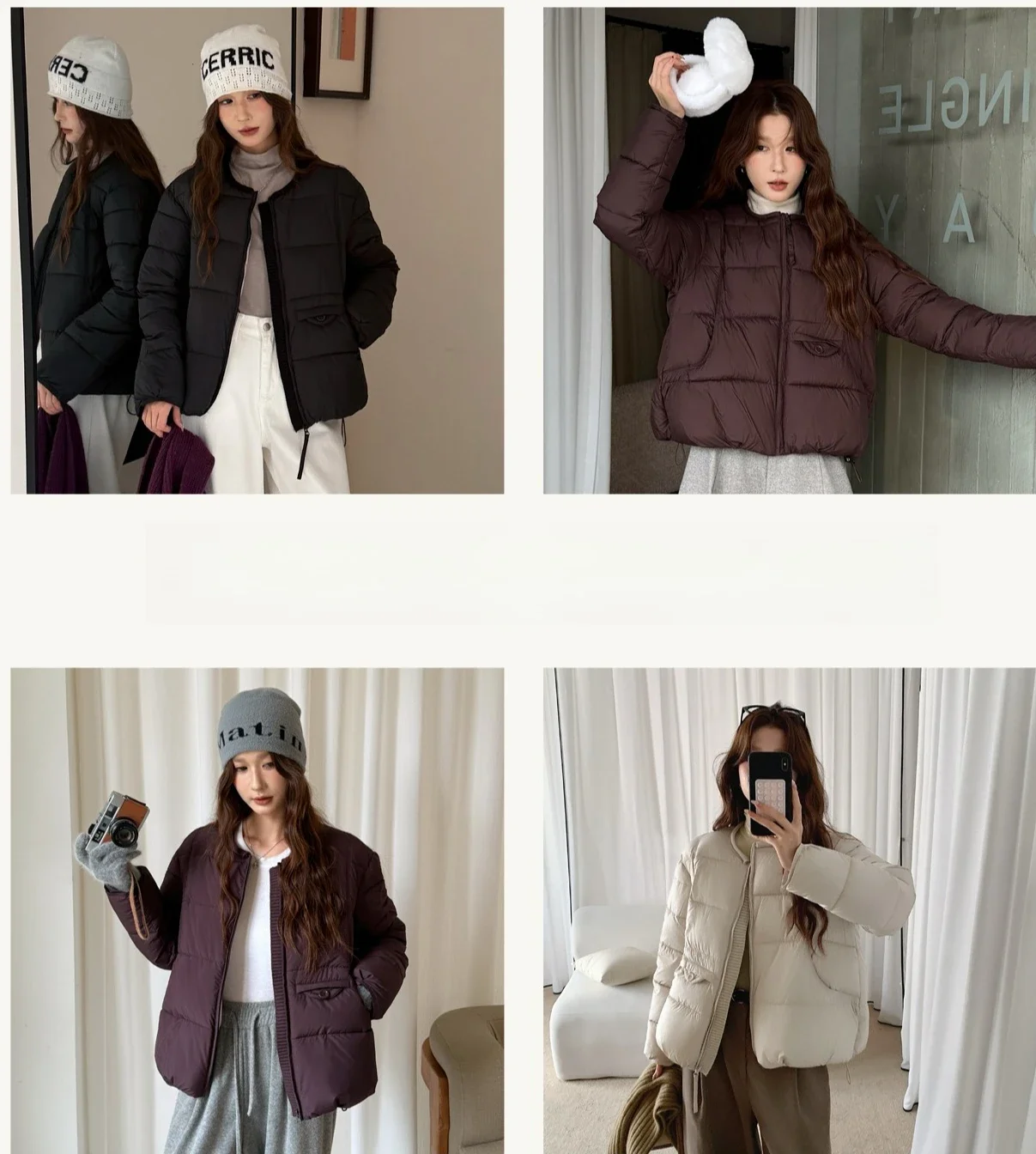 2026 Winter Women's Jacket Korean Patchwork Zipper Stylish Parkas Minimalist Versatile Coat Warm O-Neck Cotton Padded Outerwear