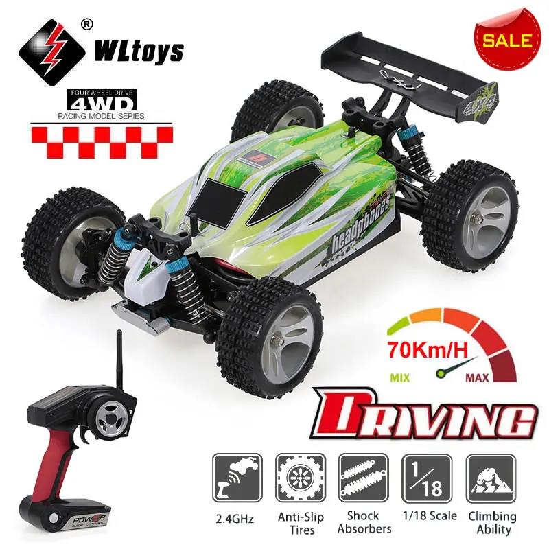 WLtoys A959 A959-B 1:18 RC Racing Car 4WD 70KM/H High Speed 2.4G Remote Control Drift Off Road Vehicle Buggy Boys Toys Kids Gift