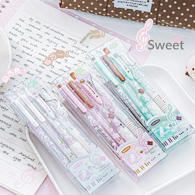 

Гелевая ручка Planwith RosyPosy с музыкальными нотами, 0,5 мм, с мягким захватом, стираемая, для студентов, канцелярские принадлежности