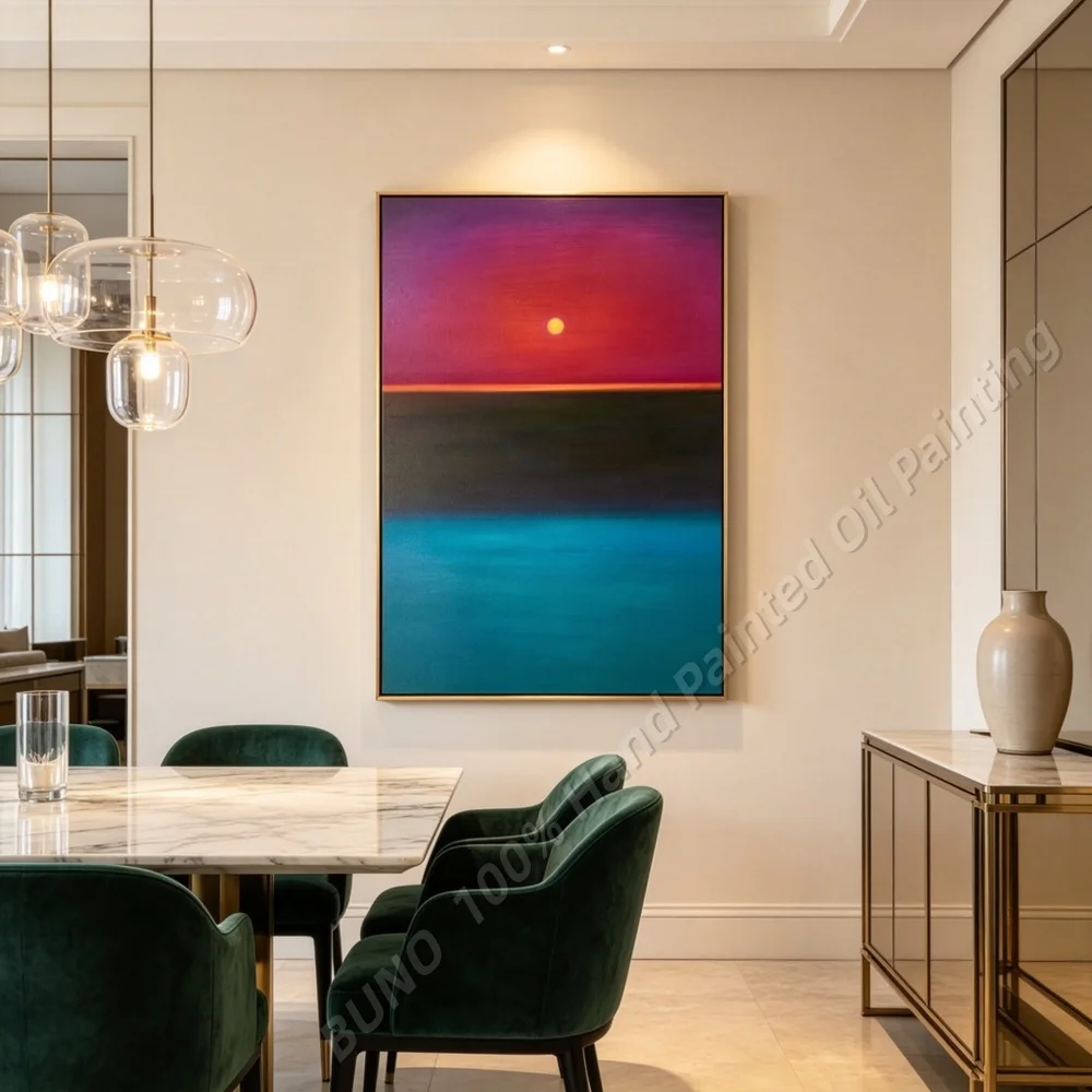 100% Hand Painted Original Abstract Oil Painting Textured Autumn Forest Walker Wall Art For Home Living Room Bedroom Decor