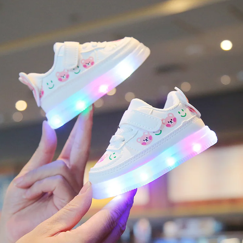 boys girls sports shoes with light LED board shoes children's casual shoes Sanrio hello kitty spring autumn and winter Sneakers