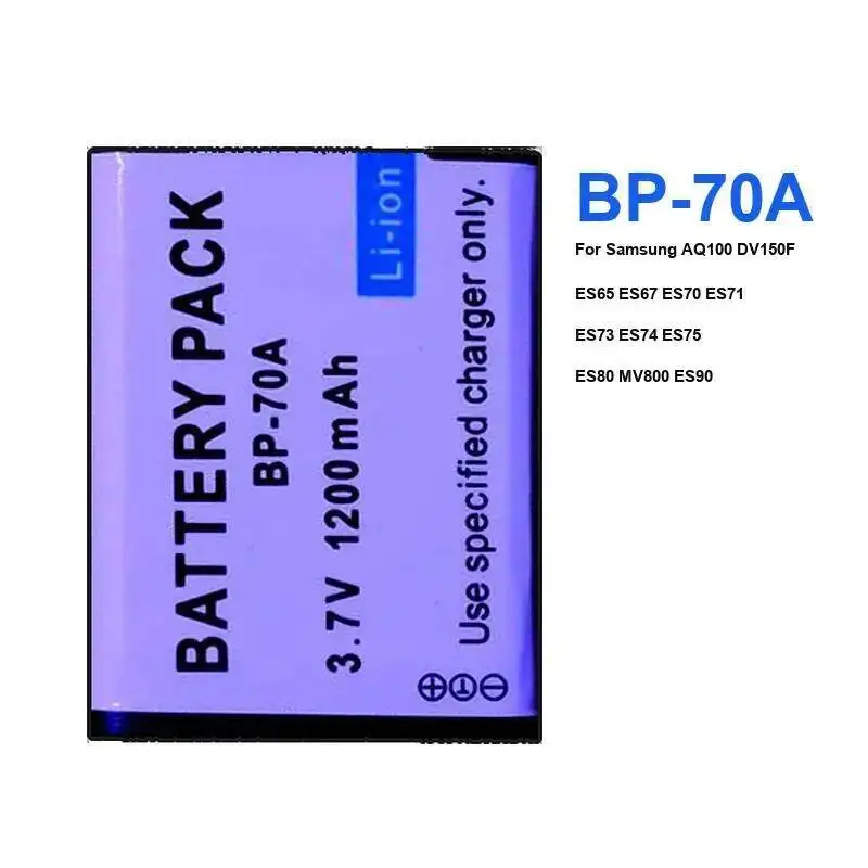 Reliable Power BP-70A 1200Mah For Samsung AQ100 DV150F ES65 ES67 ES70 ES71 ES73 ES74 ES75 ES80 MV800 ES90 Camera Battery