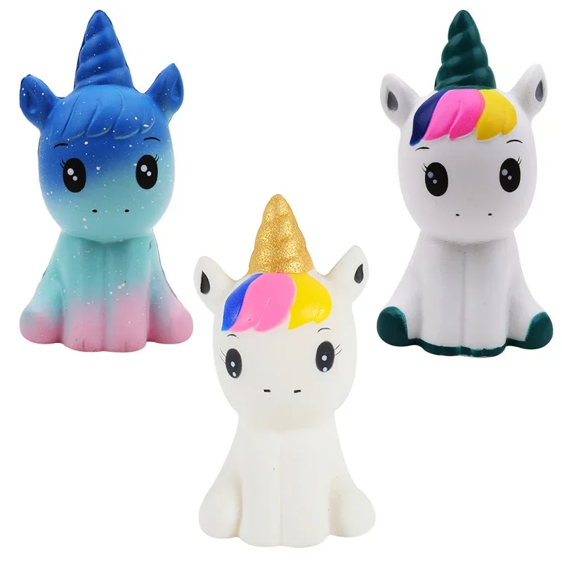 Lindo Jumbo Kawaii Popcorn Unicorn Squishy Donut Fruit Squishi, alivio del estrés de elevación lenta, juguetes para apretar para bebés, regalo de