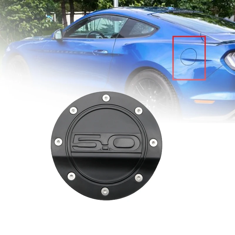 PCS Car Fuel Tank Cap for Ford Mustang GT 5.0 2015-2022+ Car Fuel Filler Door Cover Gas Tank Cap Mouldings Accessories