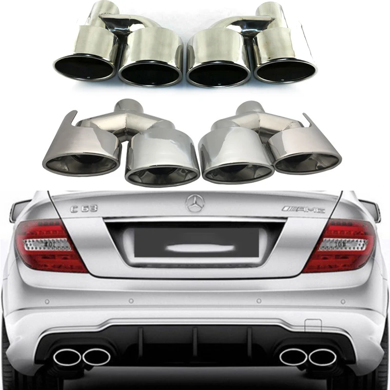 Upgrade Car Exhaust Systems Muffler Tip Tail Pipe For Mercedes Benz C E Class W204 W212 C180 C200 C300 E200 E240 E280 E320 AMG