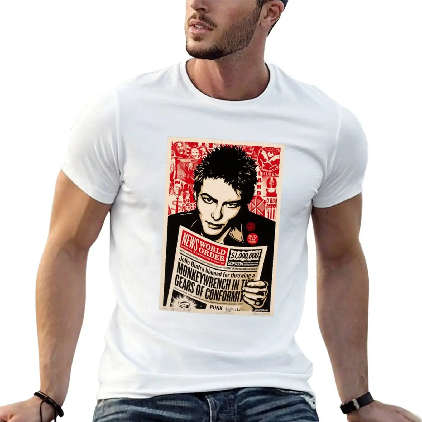 

jello biafra T-Shirt mens graphic t shirts t shirt men 100% cotton luxury brand funny t shirts man T-shirt