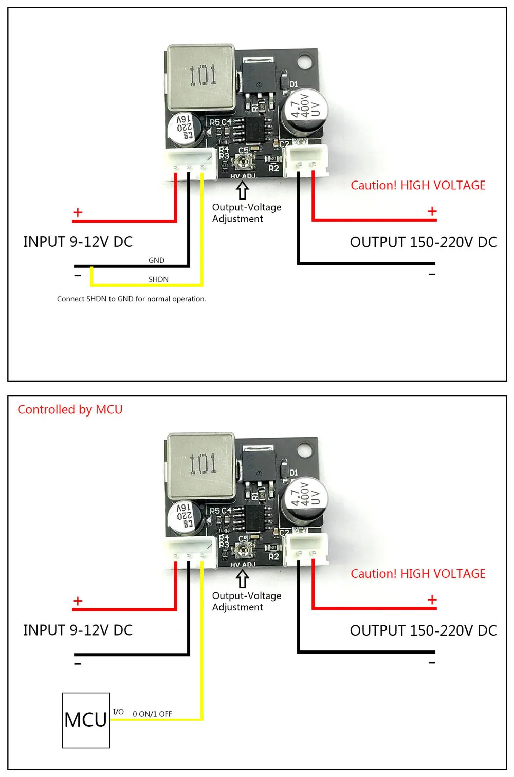 Nixie Tube boost DC-DC 9-12V TO 160V - 220V 170V High Voltage Power Supply Drive 6E2 6E1 SZ3-1 QS30-1 IN-14 IN18 IN14 Glow clock