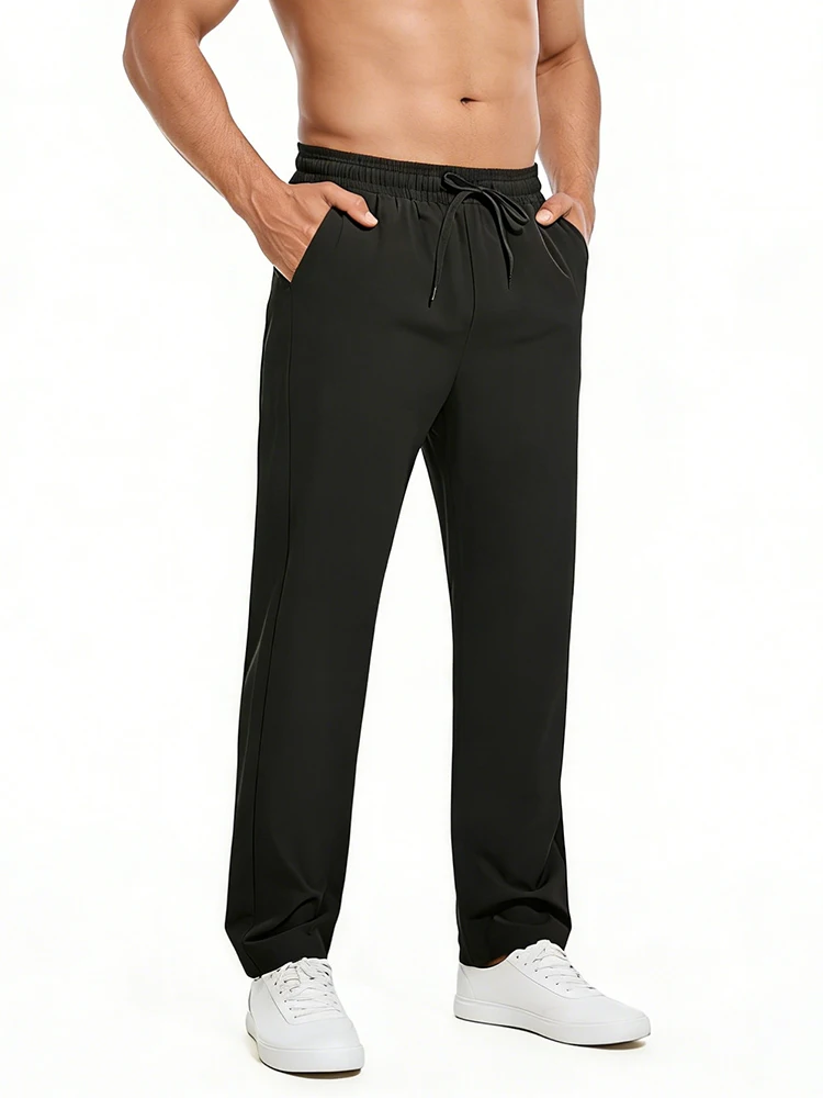 New Men's Casual Elastic Waist Pants Versatile Comfortable Fit Long Trousers