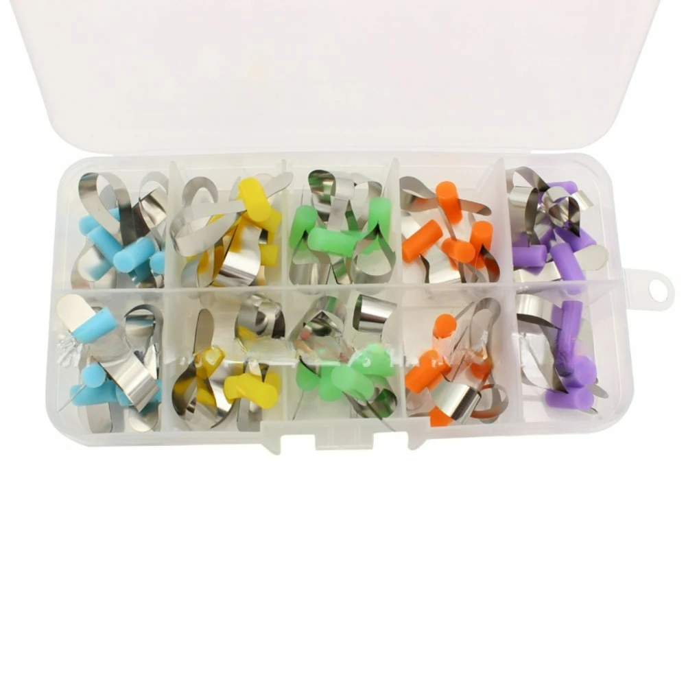 50 قطعة من أربطة مصفوفة الأسنان المتنوعة - أربطة تحديد المواقع من الفولاذ المقاوم للصدأ من نوع Douban لإجراءات ترميم طب الأسنان #2