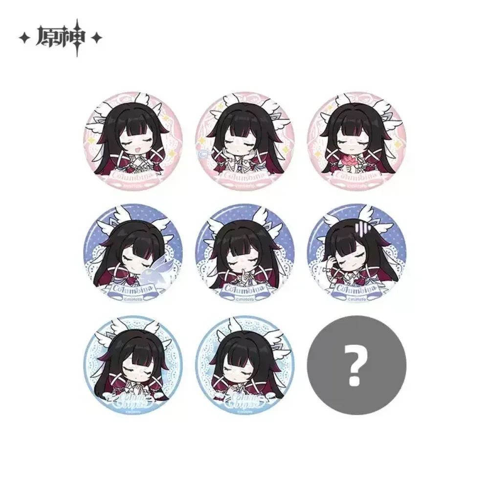 

Genuine Genshin Impact × Blessings of the New Moon series Columbina - Q version Double flash badge Collector's Edition gift